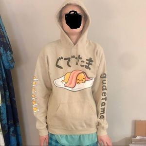 Sanrio Unisex Gudetama (Lazy Egg) Long Sleeve Hoodie with Kangaroo Pocket